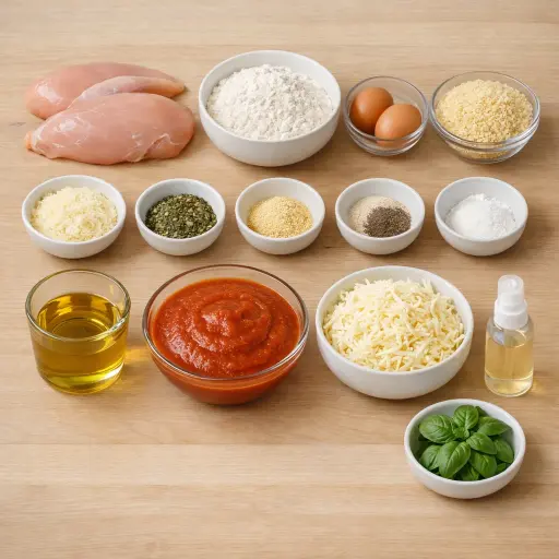 Ingredients for Herb-Crusted Chicken Parmigiana