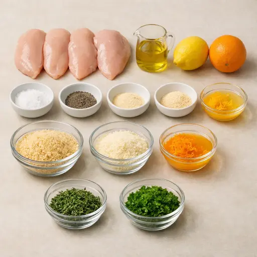 Ingredients for Herb-Crusted Citrus Baked Chicken