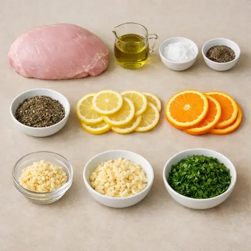 Ingredients for Herb-Crusted Citrus Roasted Turkey Breast