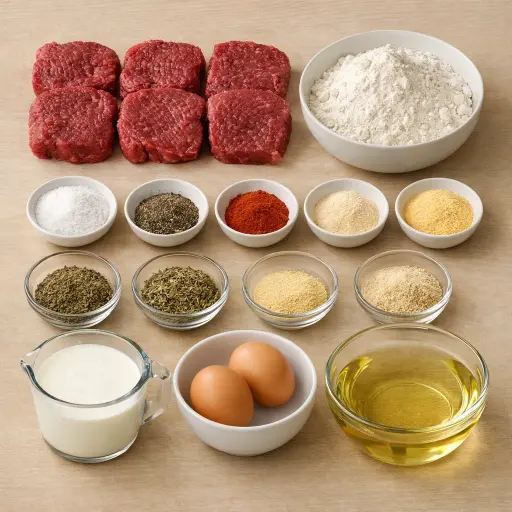 Ingredients for Herb-Crusted Country Fried Steak