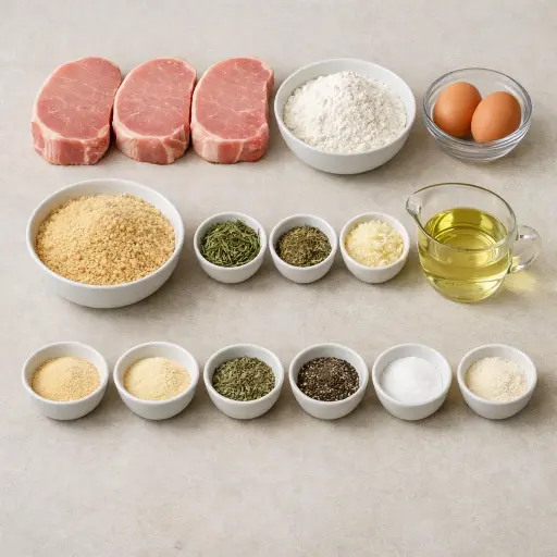 Ingredients for Herb-Crusted Fried Pork Chop