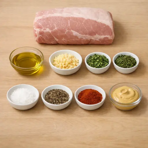 Ingredients for Herb-Crusted Garlic Pork Roast