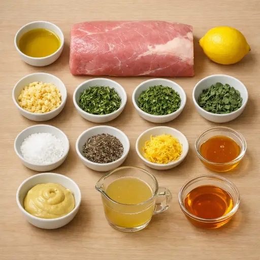 Ingredients for Herb-Crusted Garlic Roast Pork Loin