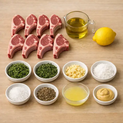 Ingredients for Herb-Crusted Grilled Lamb Chops