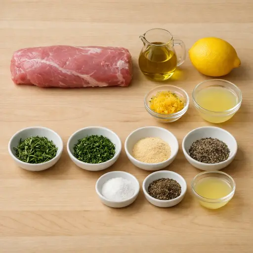 Ingredients for Herb-Crusted Grilled Pork Tenderloin