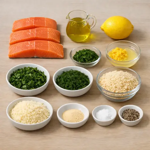 Ingredients for Herb-Crusted Lemon Baked Salmon