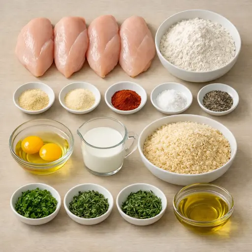 Ingredients for Herb-Crusted Oven-Fried Chicken