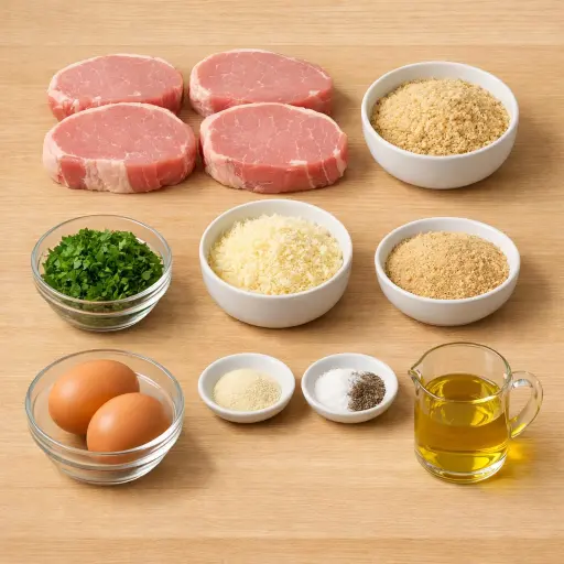 Ingredients for Herb-Crusted Parmesan Pork Chops