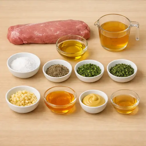 Ingredients for Herb-Crusted Pork Tenderloin with Apple Cider Glaze