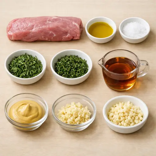 Ingredients for Herb-Crusted Pork Tenderloin with Maple Glaze