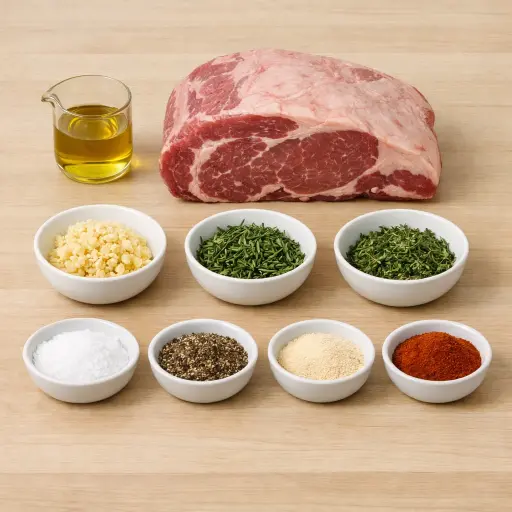 Ingredients for Herb-Crusted Prime Rib with Garlic Infusion