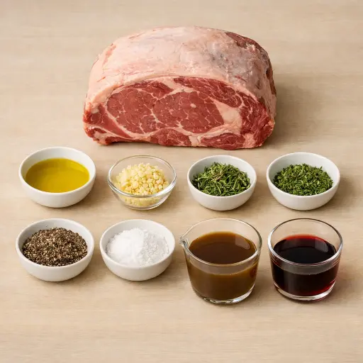Ingredients for Herb-Crusted Prime Rib with Garlic Jus