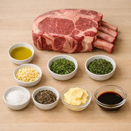 Ingredients for Herb-Crusted Rib Roast with Garlic Butter