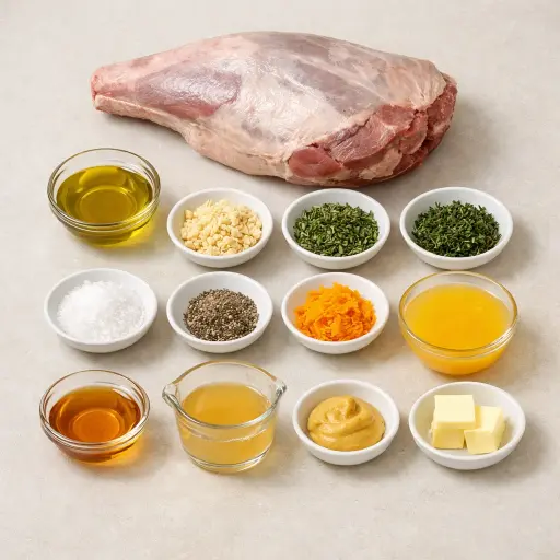 Ingredients for Herb-Crusted Roast Lamb with Orange Glaze