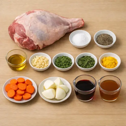 Ingredients for Herb-Crusted Roast Leg of Lamb