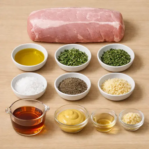 Ingredients for Herb-Crusted Roast Pork with Maple Glaze