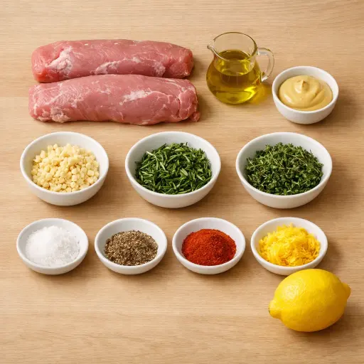 Ingredients for Herb-Crusted Roasted Pork Tenderloin
