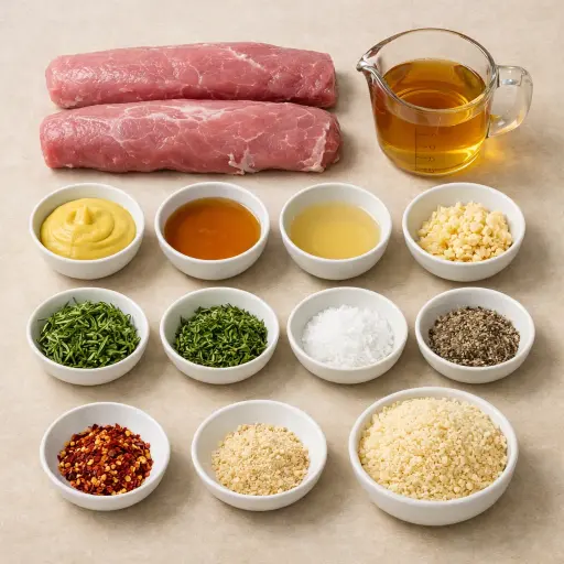 Ingredients for Herb-Crusted Roasted Pork Tenderloin with Apple Cider Glaze