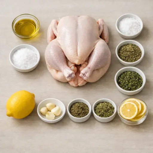 Ingredients for Herb-Crusted Rotisserie Chicken