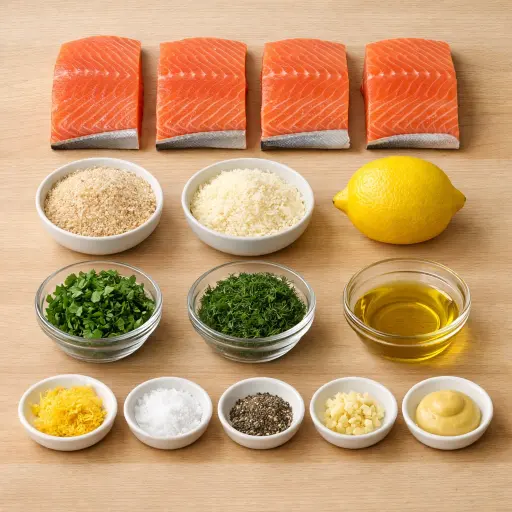 Ingredients for Herb-Crusted Salmon Delight