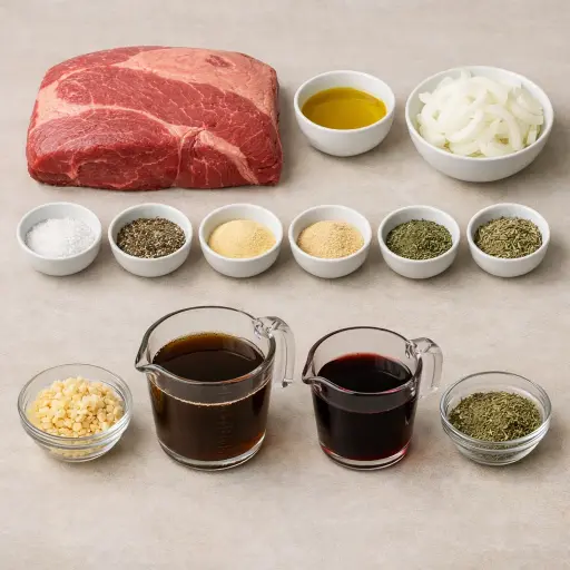 Ingredients for Herb-Crusted Slow Cooker Brisket