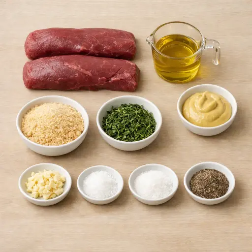 Ingredients for Herb-Crusted Venison Tenderloin