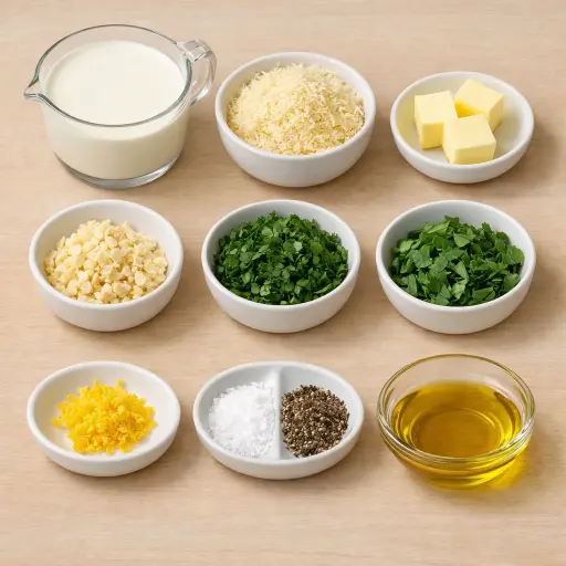 Ingredients for Herb-Infused Alfredo Sauce