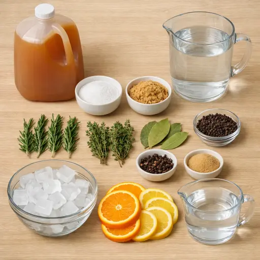 Ingredients for Herb-Infused Apple Cider Turkey Brine