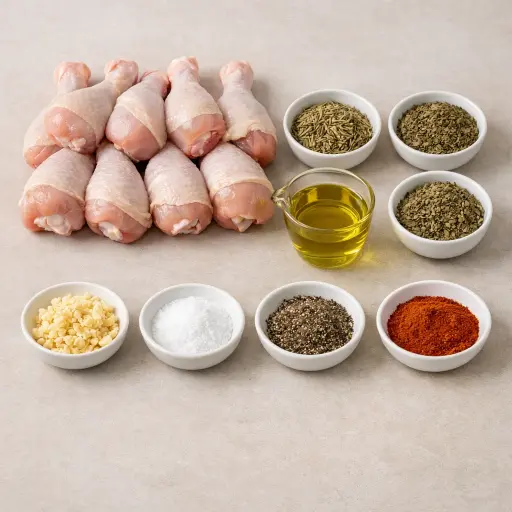 Ingredients for Herb-Infused Baked Chicken Drumsticks