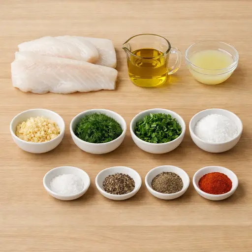 Ingredients for Herb-Infused Baked Cod