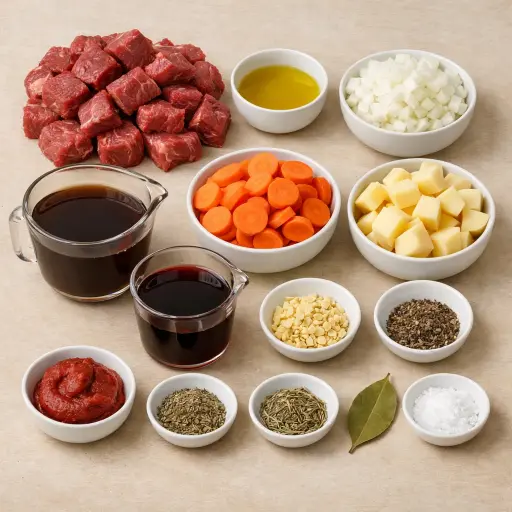 Ingredients for Herb-Infused Beef Stew