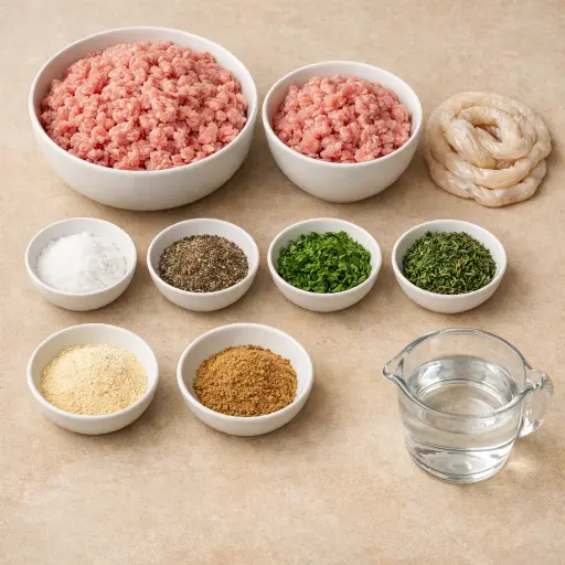 Ingredients for Herb-Infused Bratwurst Sausage