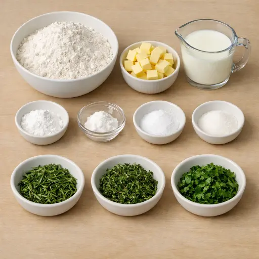 Ingredients for Herb-Infused Buttermilk Biscuits