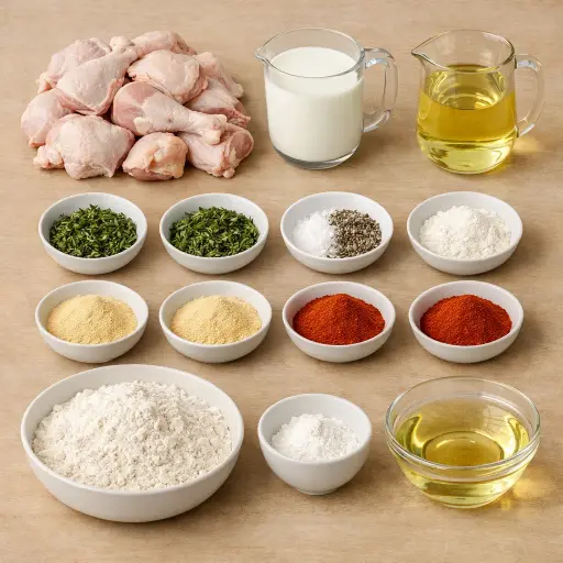 Ingredients for Herb-Infused Buttermilk Fried Chicken