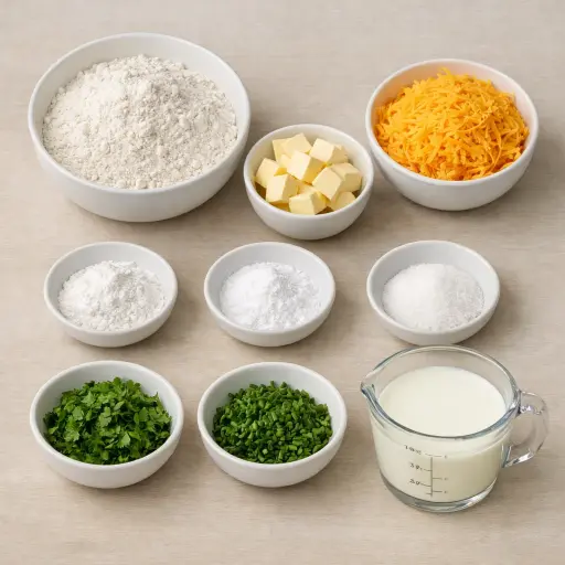 Ingredients for Herb Infused Cheddar Biscuits