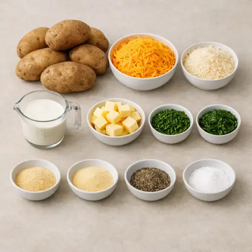 Ingredients for Herb Infused Cheesy Potatoes