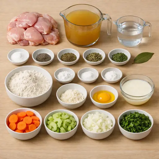 Ingredients for Herb-Infused Chicken & Dumplings