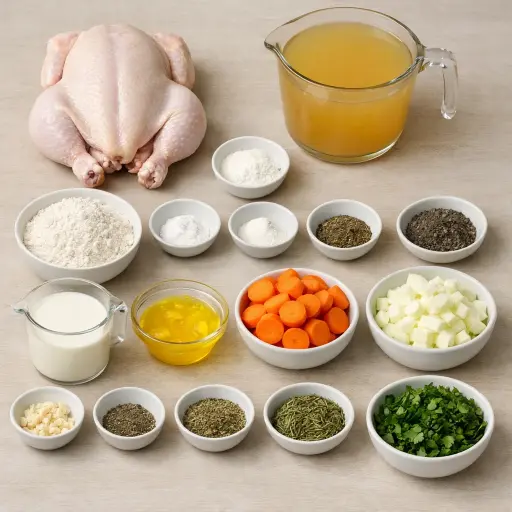 Ingredients for Herb-Infused Chicken and Dumplings