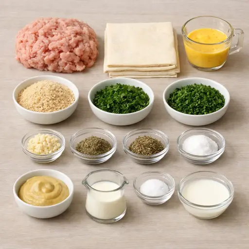 Ingredients for Herb-Infused Chicken Sausage Rolls