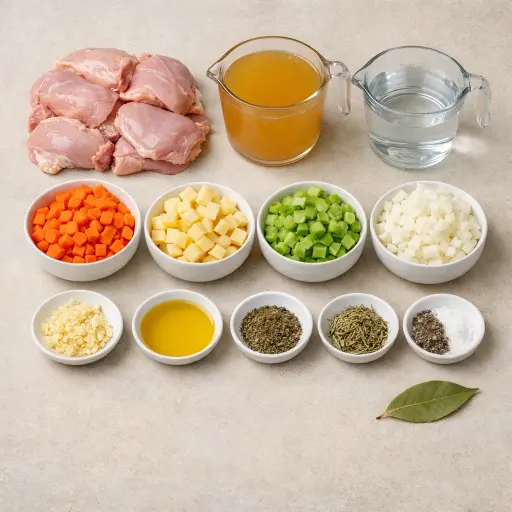 Ingredients for Herb-Infused Chicken Stew