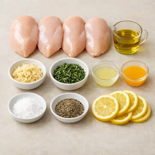 Ingredients for Herb-Infused Citrus Grilled Chicken