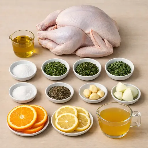 Ingredients for Herb-Infused Citrus Roast Turkey