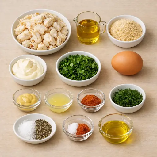 Ingredients for Herb-Infused Crab Cakes
