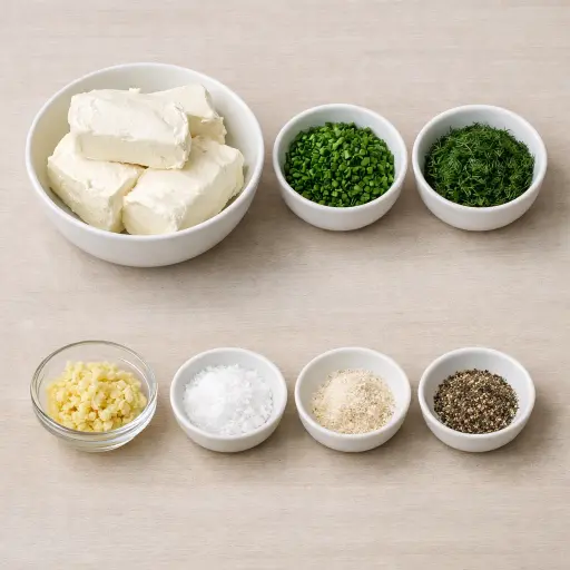 Ingredients for Herb-Infused Cream Cheese Delight