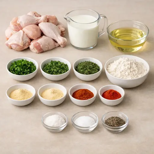 Ingredients for Herb-Infused Crispy Fried Chicken