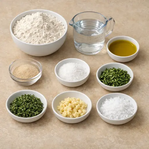 Ingredients for Herb-Infused Focaccia