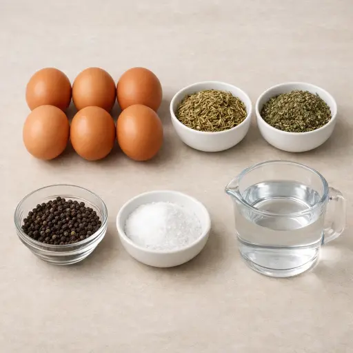 Ingredients for Herb-Infused Hard Boiled Eggs