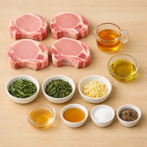Ingredients for Herb-Infused Honey Glazed Pork Chops