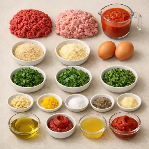 Ingredients for Herb-Infused Italian Meatballs