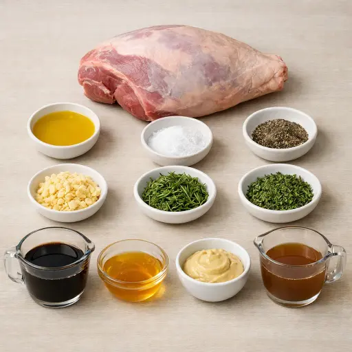 Ingredients for Herb-Infused Leg of Lamb with Balsamic Glaze